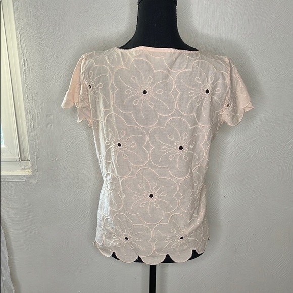 Loft Floral Embroidered Cotton Top Size MP - Picture 4 of 6